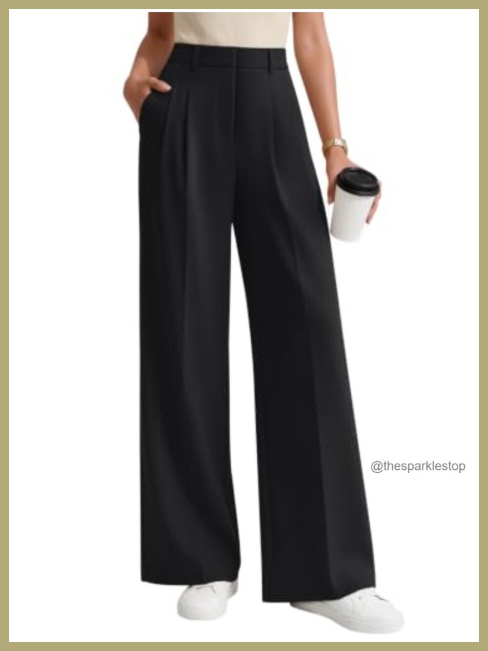 High Rise Wide Leg Dress Pants Stretch Business Casual Slacks